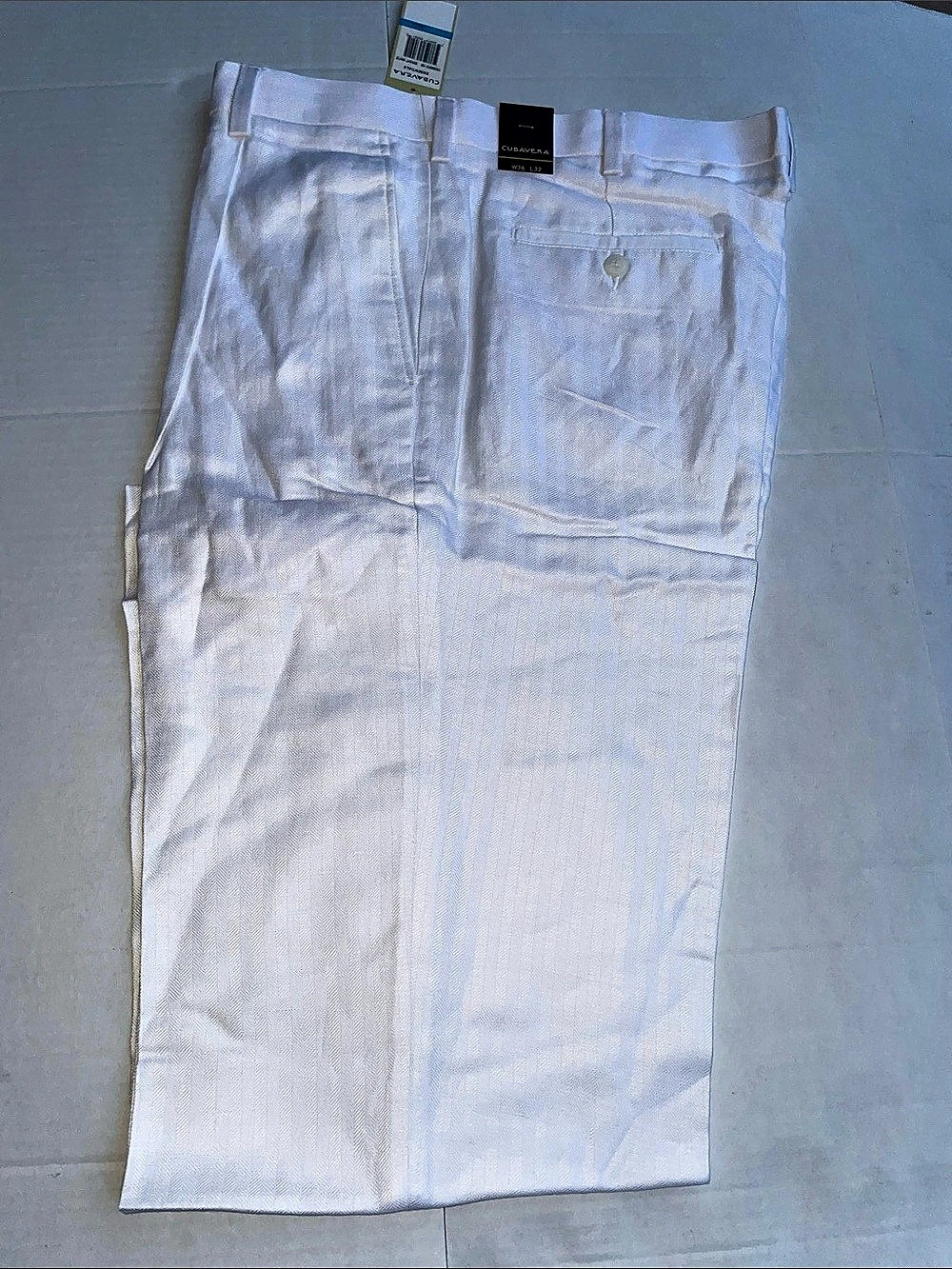 Cubavera Linen Blend Herringbone Textured Dress Pant Men's Linen Dress Pants Siz